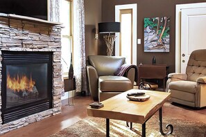 LIving room with fireplace