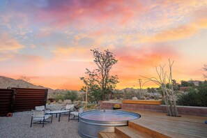 There are definitely some magical sunsets to be enjoyed from the cowboy tub, deck and hot tub just to the right out of this image.