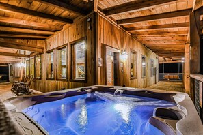 Indoors, Hot Tub, Tub, Hardwood, Stained Wood