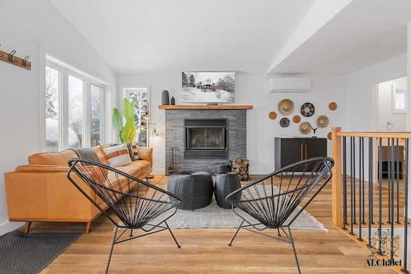 Salon avec foyer