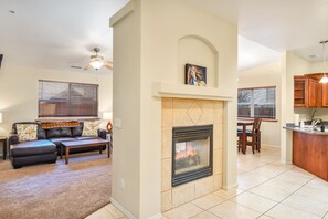 Double sided fireplace