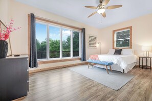 The spacious master bedroom is the perfect way to end your long day of adventure