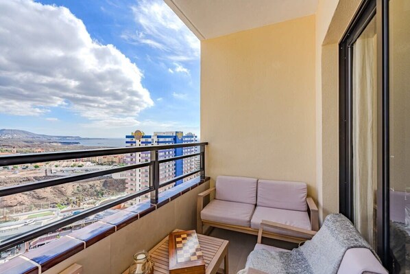 Terrace with Dining & Sitting Areas, Ocean & Mountain Views