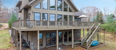 Floor to celling windows greet you in this amazing home