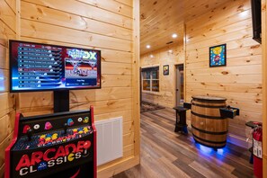 Gameroom with 2 mult-cades arcade games set to free play