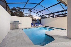 Private Pool & Patio at Twilight