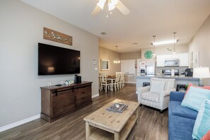 Charming living space with cozy furniture and updated features