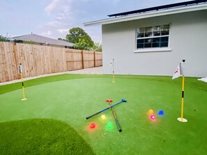 Putting Green with Light up golf balls.