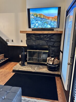 Wood burning fireplace