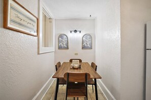 Gather in the dining area for four and share meals and memories together!