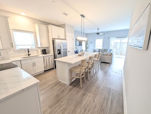 A beautiful kitchen ready for entertaining and extra seating