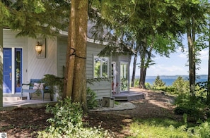 Front door entrance and side of home