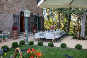 Outdoor banquet area