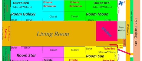 The unit interior layout