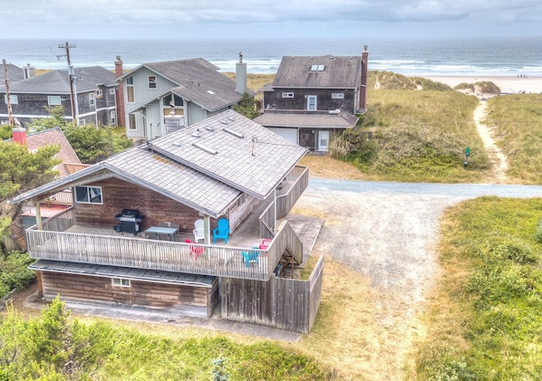 Across the street from the beach.