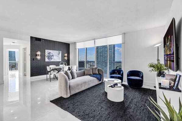 Spacious living area that's enriched with the abundance of natural light.