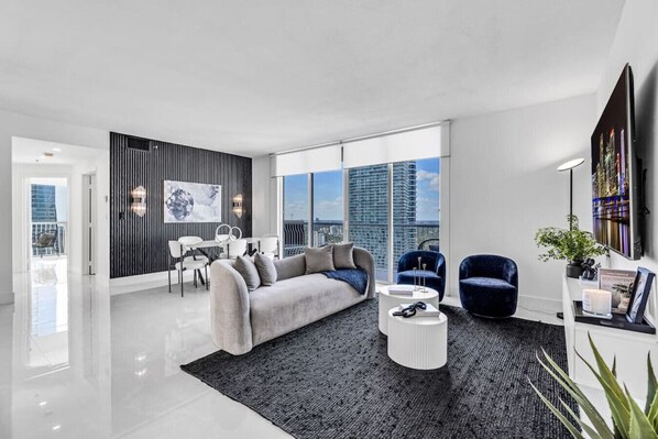 Spacious living area that's enriched with the abundance of natural light.