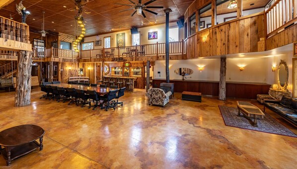 Crows Nest overlooks the grand room in our Zen Barn