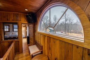 Small private balcony that overlooks the Barn