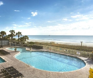 Outdoor pool near the ocean