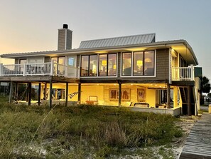 Back view from the beach walkway