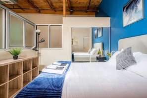 Bedroom 1 (note, walls do not reach ceiling)