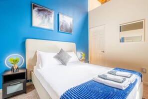 Bedroom 1 (note, walls do not reach ceiling)