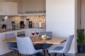kitchen and dining area 