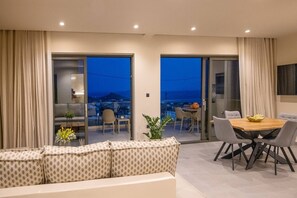 living room and dining area 