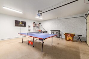 Smart  TV, Pop-a-Shot, PacMan, and Ping Pong