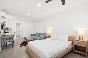 Up to 4 people can comfortably sleep in the queen bed and full sized sofa sleeper.