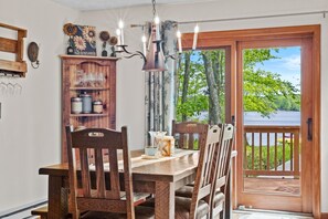Indoor dining with a view @LiWay | Arrowhead Lake | Serhii Vacation Rentals