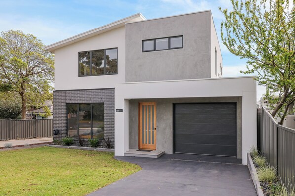 Modern sanctuary with a welcoming entrance.