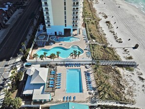 Beachside Pool & Restaurant on the Gulf Side.