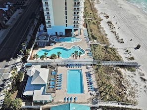 Beachside Pool & Restaurant on the Gulf Side.