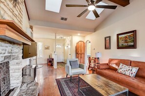 Living room with fireplace