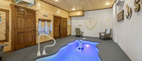 Private indoor pool heated all year around! Pool is 15' x 7' and 4 ft deep.
