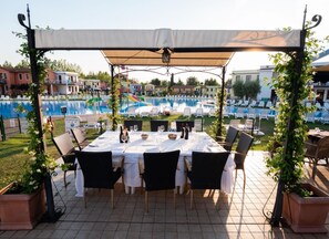 Outdoor banquet area