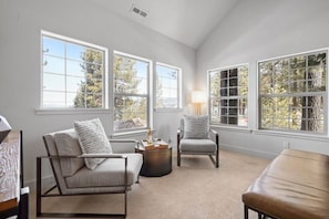 The interior design is styles with high end designer furniture