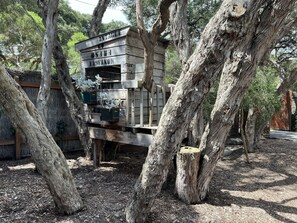 Kids love the tree house, with awning windows its perfect for playing shops.