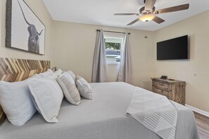 Master bedroom - king bed and large smart TV