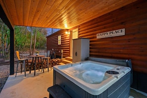 Hot tub moments: the perfect blend of warmth and tranquility.