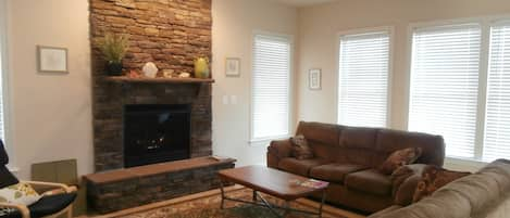 Living Room with a Fabulous Stone Fireplace