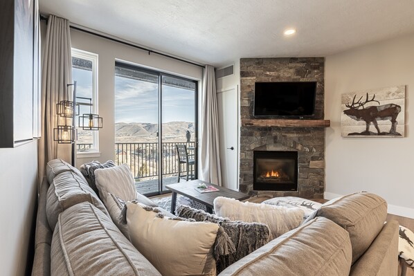 Balcony with patio seating