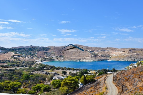 The view from the veranda of the beach of Otzia