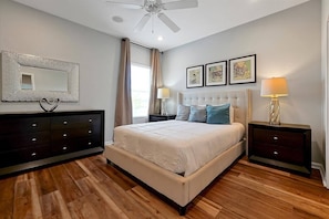 This is one of the queen bedrooms, with an attached bathroom.