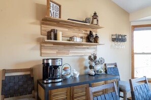Well-equipped coffee station for a perfect morning.