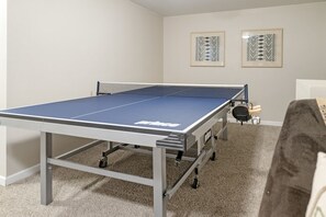 Have fun with friends and family at the indoor ping pong table.