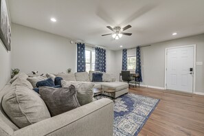 Living Room | Smart TV | Laptop-Friendly Workspace | Ceiling Fans