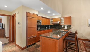 Fully stocked kitchen with Subzero and Thermador appliances